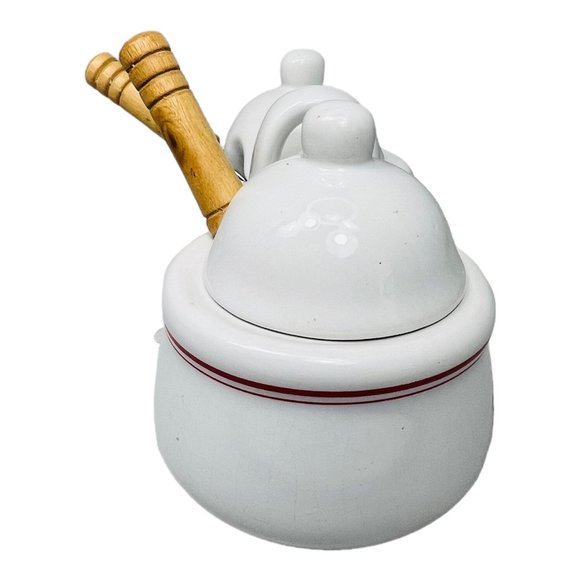 Vintage Smuckers Double Sided Jam/Jelly/Condiment Jar With Spoons & Lids EUC - Picture 6 of 10